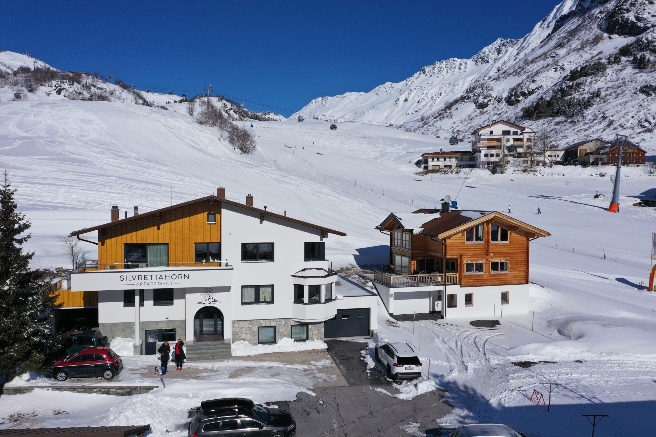 Lage Appartment Silvrettahorn direkt im Skigebiet
