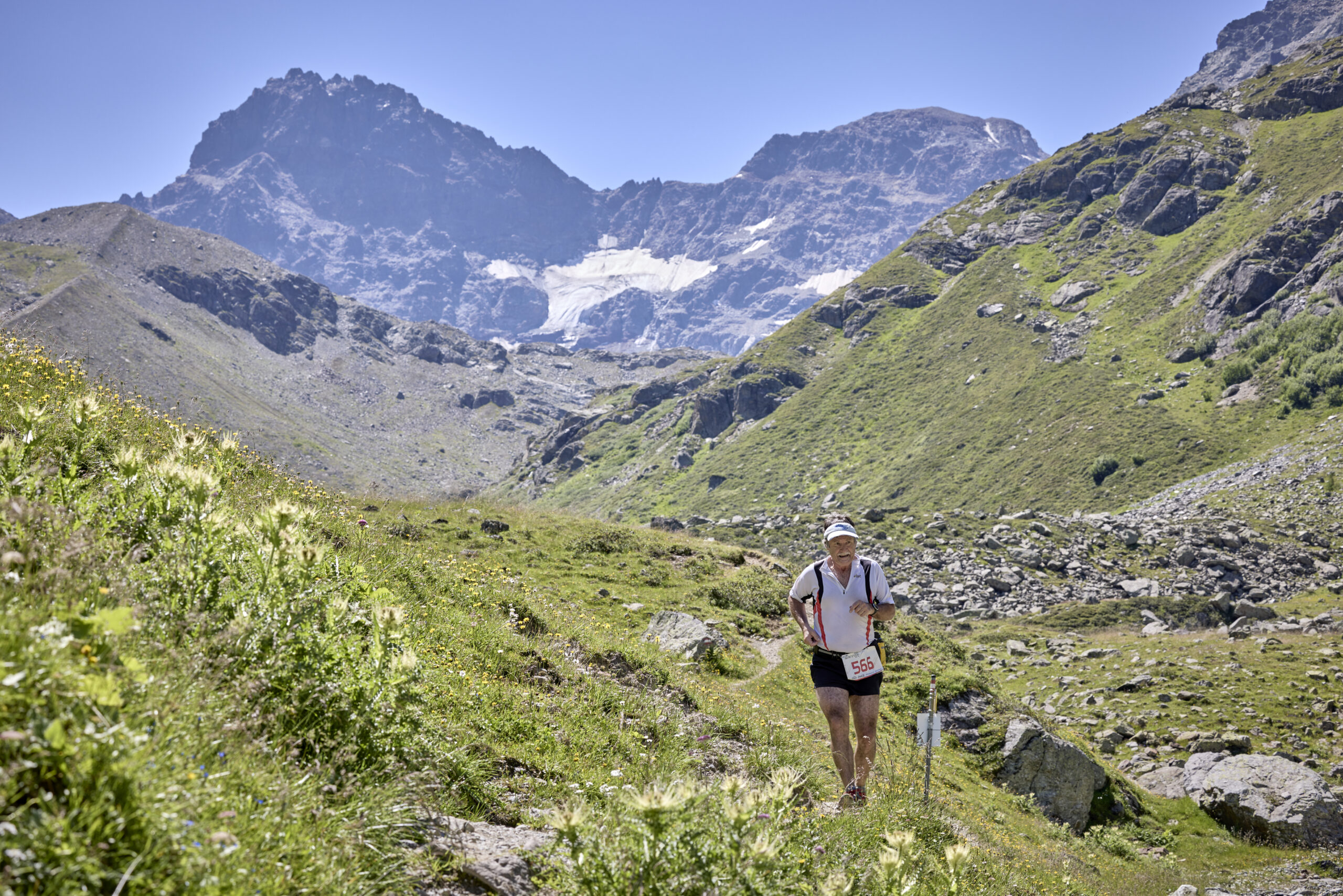 Teilnehmer des Silvrettarun 3000 vom 16,7,22 in Galtür, Strecke Medium via Ritzenjoch.